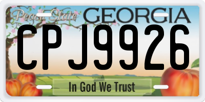 GA license plate CPJ9926