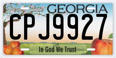 GA license plate CPJ9927