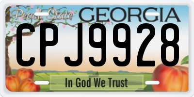 GA license plate CPJ9928
