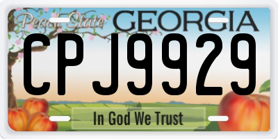 GA license plate CPJ9929