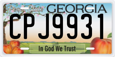 GA license plate CPJ9931