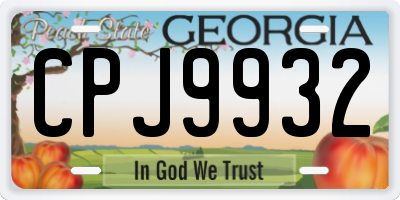 GA license plate CPJ9932
