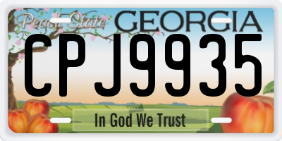 GA license plate CPJ9935