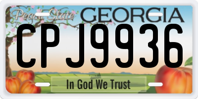 GA license plate CPJ9936
