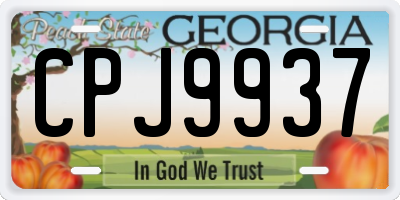 GA license plate CPJ9937