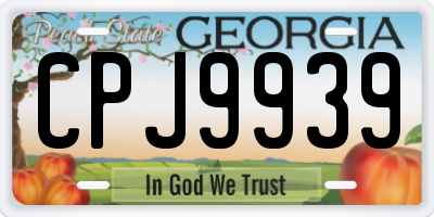 GA license plate CPJ9939