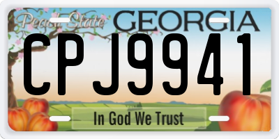 GA license plate CPJ9941