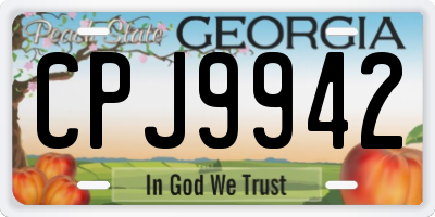 GA license plate CPJ9942