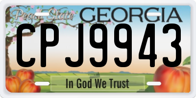 GA license plate CPJ9943