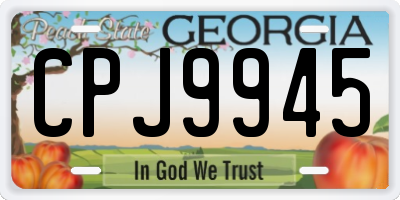 GA license plate CPJ9945