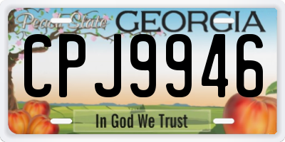 GA license plate CPJ9946