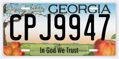 GA license plate CPJ9947