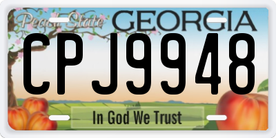 GA license plate CPJ9948