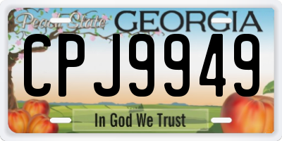GA license plate CPJ9949