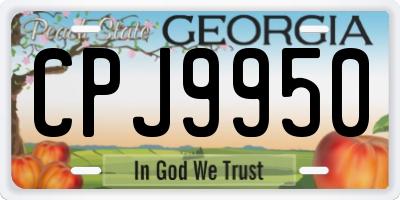 GA license plate CPJ9950