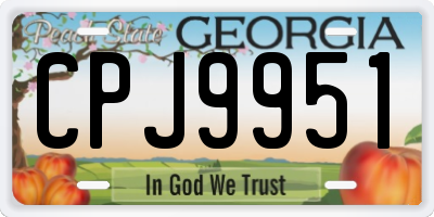 GA license plate CPJ9951