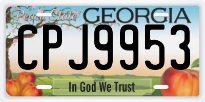 GA license plate CPJ9953