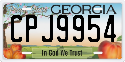 GA license plate CPJ9954