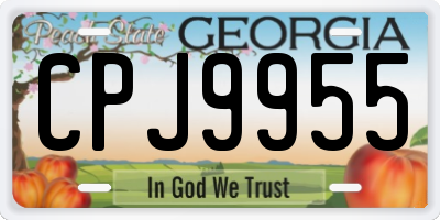 GA license plate CPJ9955