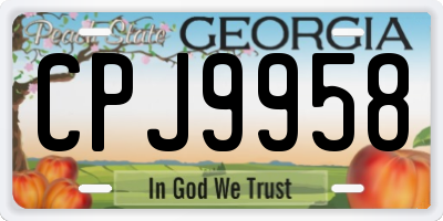 GA license plate CPJ9958