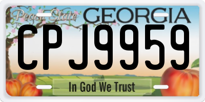 GA license plate CPJ9959