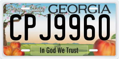 GA license plate CPJ9960
