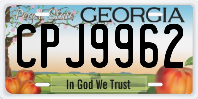 GA license plate CPJ9962