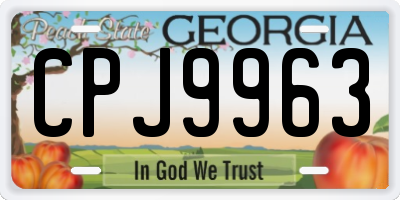 GA license plate CPJ9963