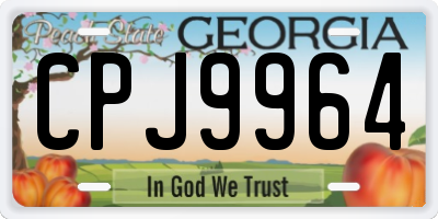 GA license plate CPJ9964