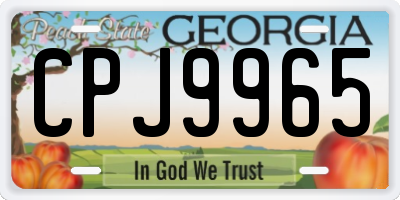 GA license plate CPJ9965