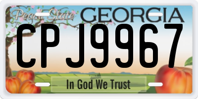 GA license plate CPJ9967