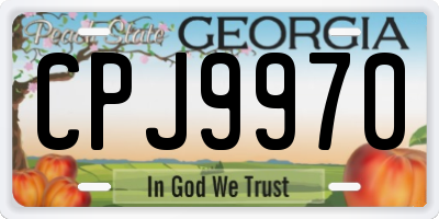 GA license plate CPJ9970
