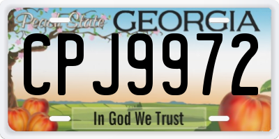 GA license plate CPJ9972