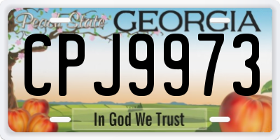GA license plate CPJ9973