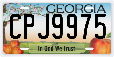 GA license plate CPJ9975