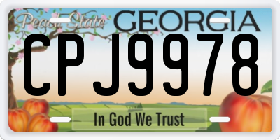 GA license plate CPJ9978