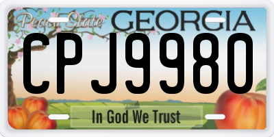 GA license plate CPJ9980
