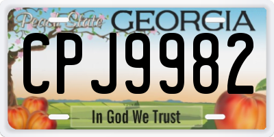 GA license plate CPJ9982