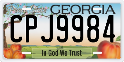 GA license plate CPJ9984