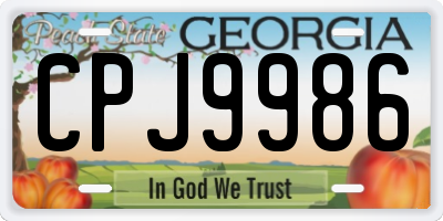GA license plate CPJ9986
