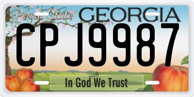 GA license plate CPJ9987