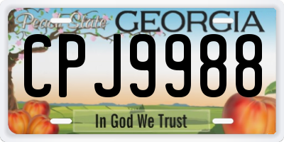 GA license plate CPJ9988