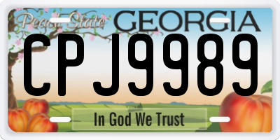 GA license plate CPJ9989