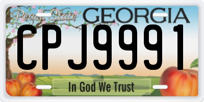 GA license plate CPJ9991