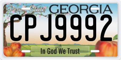 GA license plate CPJ9992