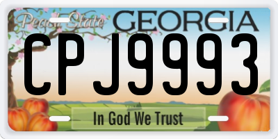 GA license plate CPJ9993