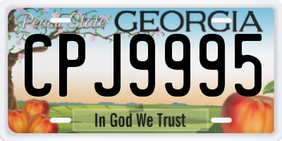 GA license plate CPJ9995