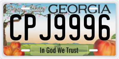 GA license plate CPJ9996