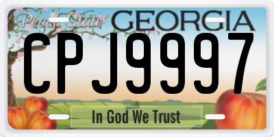 GA license plate CPJ9997