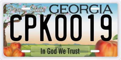 GA license plate CPK0019